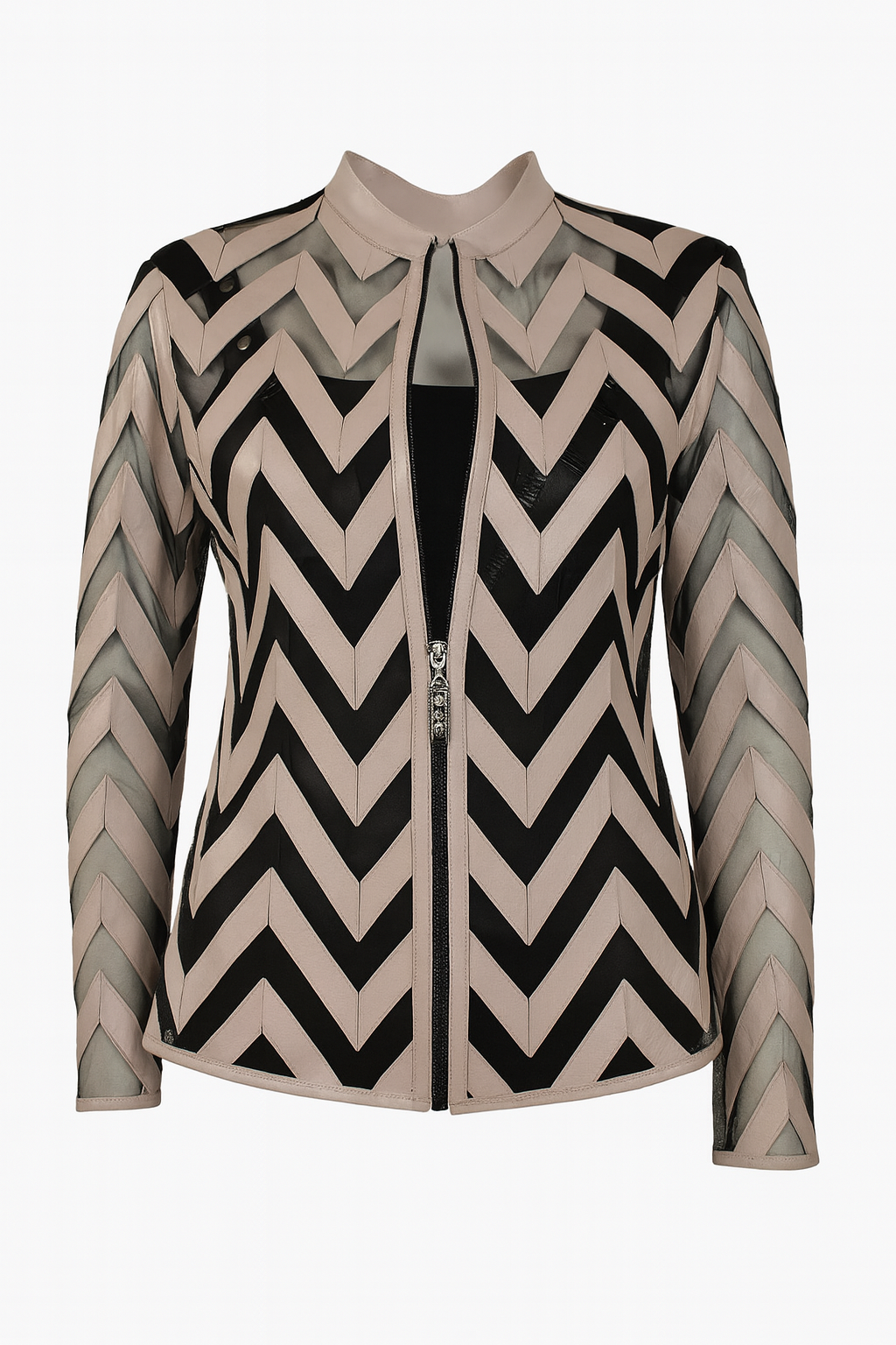 Designer Damen Lederblazer Bluse