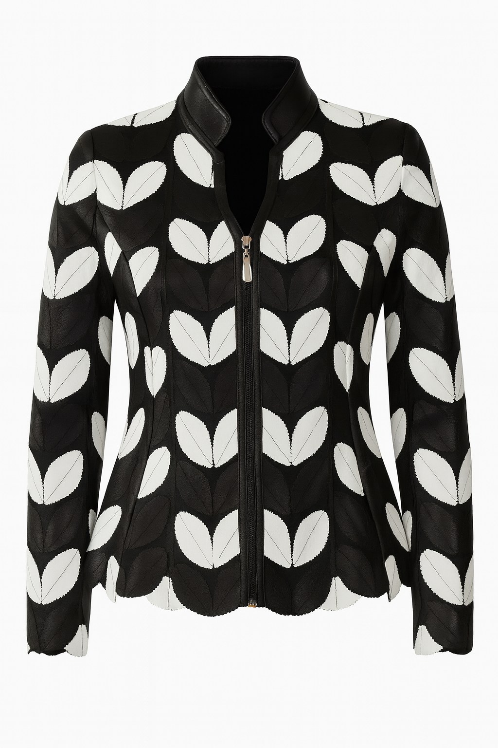 Designer Damen Lederblazer Bluse