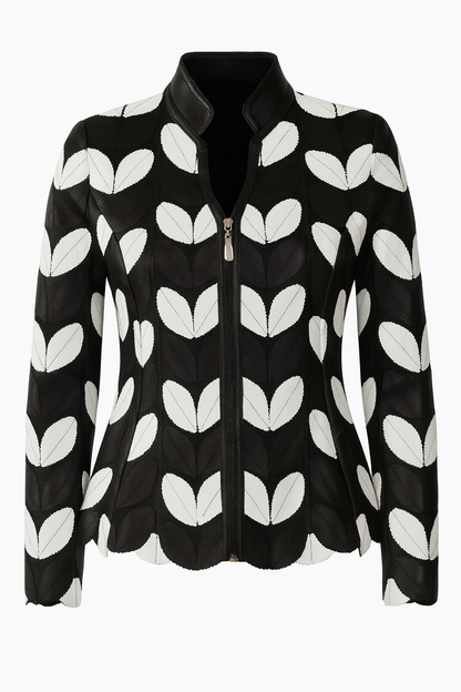 Designer Damen Lederblazer Bluse