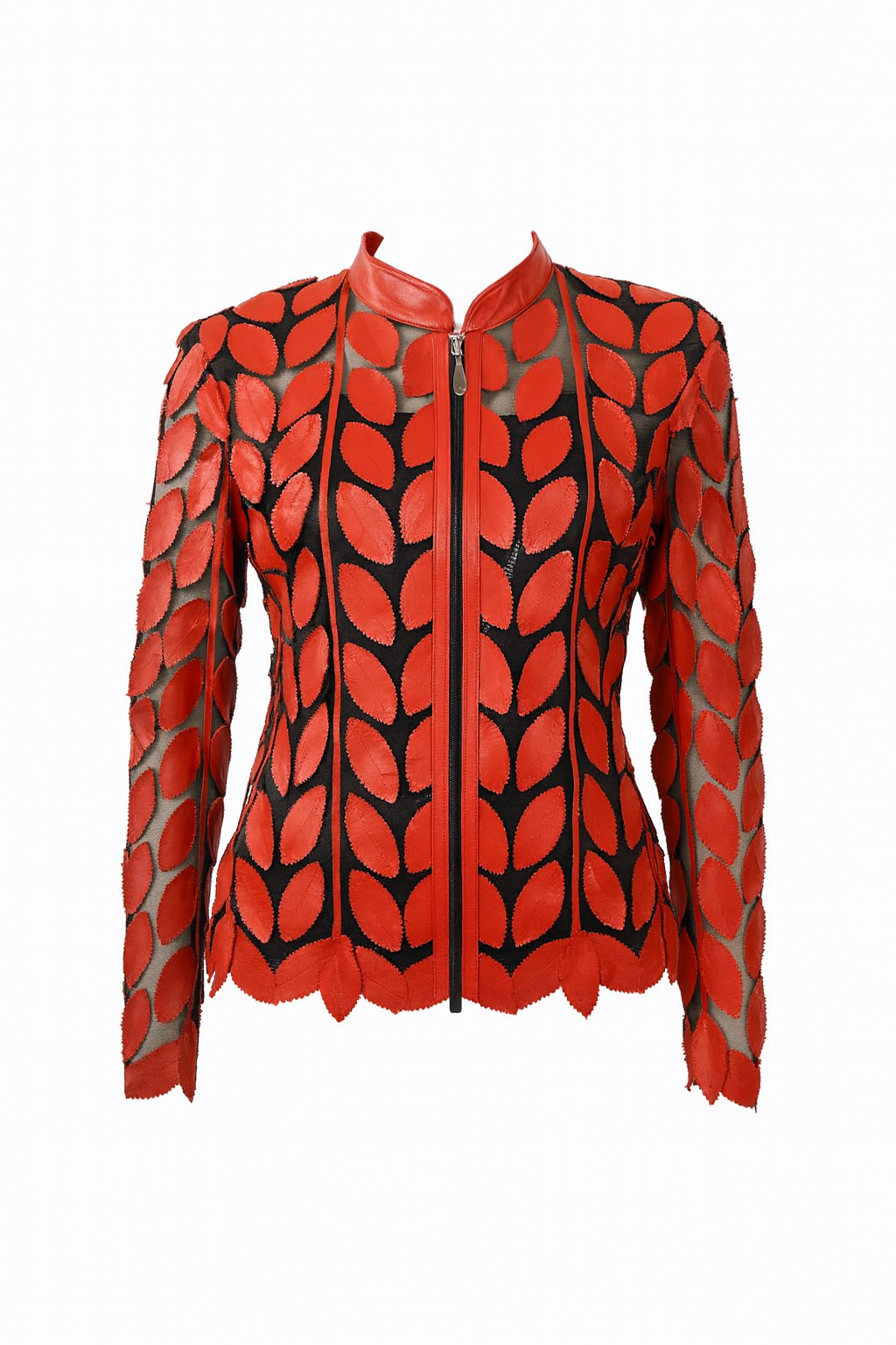 Designer Damen Lederblazer Bluse