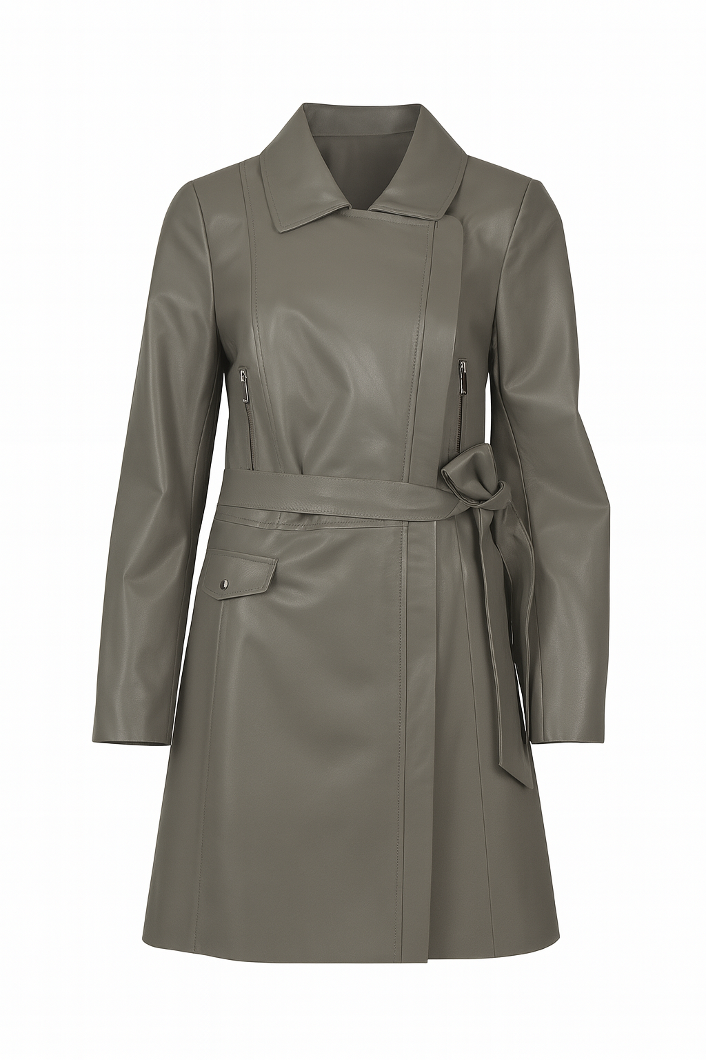 Damen Ledermantel Lammleder Mantel