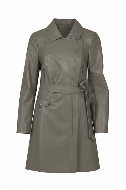 Damen Ledermantel Lammleder Mantel