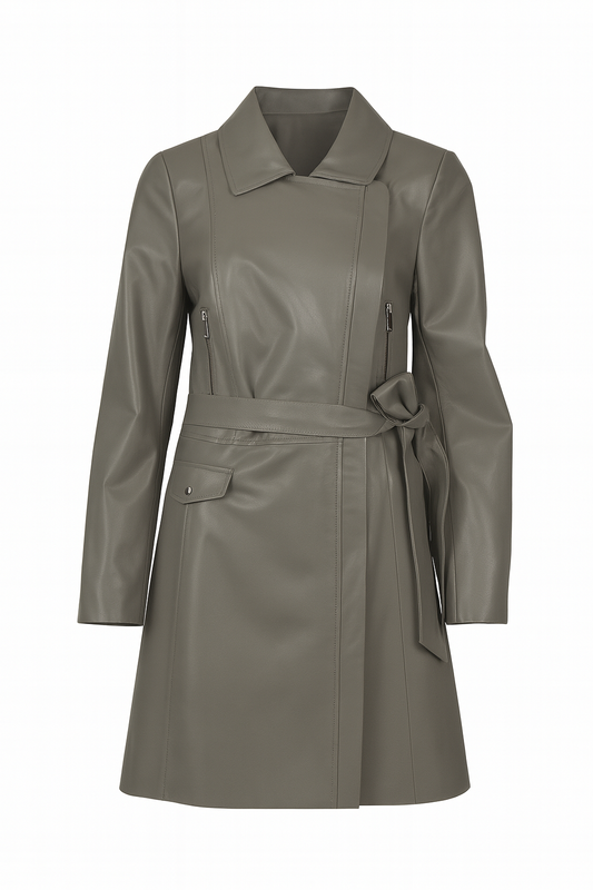 Damen Ledermantel Lammleder Mantel