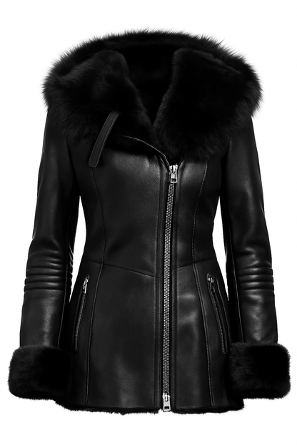Luxus Lammfellmantel Damen mit Toskana Fell