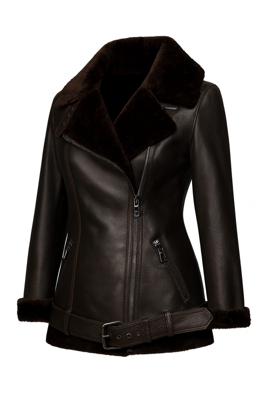 Luxuriöse Damen Lammfelljacke