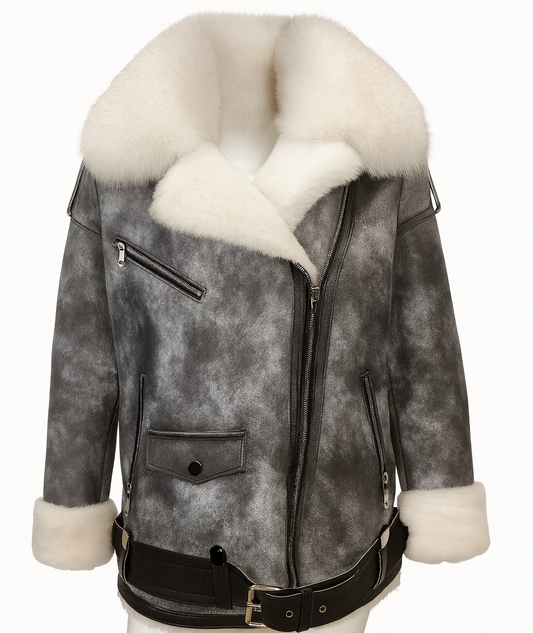 Damen Lammfelljacke Fliegerjacke