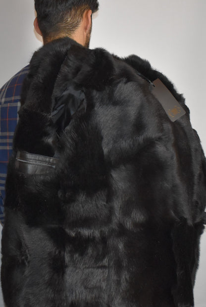Herren Lammfelljacke/Steppjacke  Lederjacke- Winterjacke mit Toskana Fell