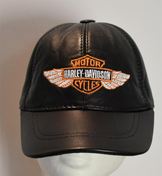 Coole Leder Cap Basecap Ledermütze mit Logo