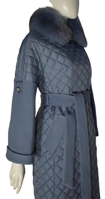 Luxus Damen  Kaschmir Mantel mit Echtpelz