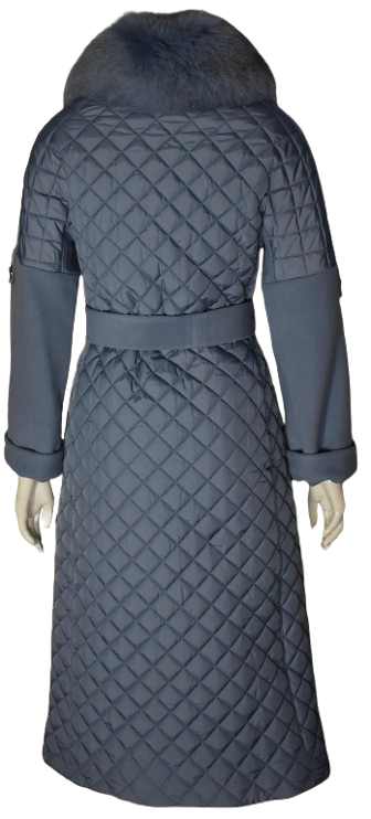 Luxus Damen  Kaschmir Mantel mit Echtpelz