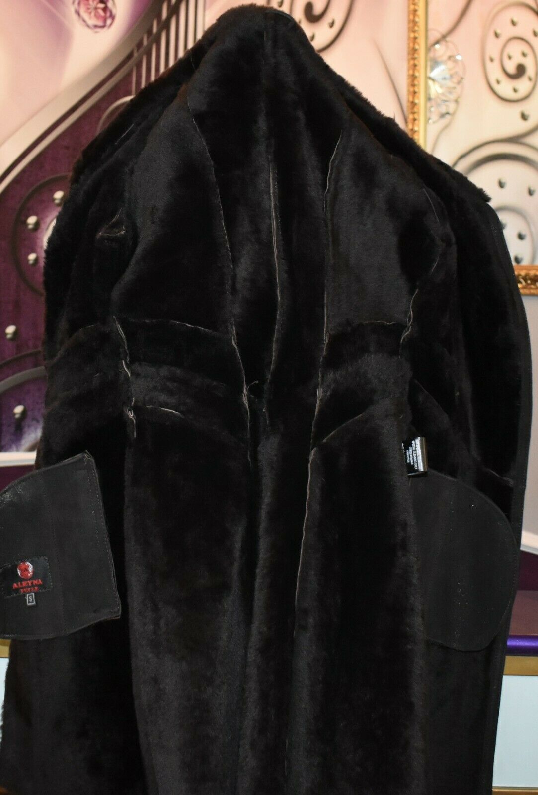 Luxus Designer Damen echter Lammfellmantel mit Kapuze
