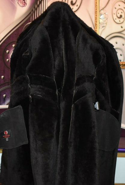 Luxus Designer Damen echter Lammfellmantel mit Kapuze