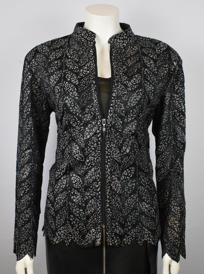 Designer Damen  Lederblazer Bluse