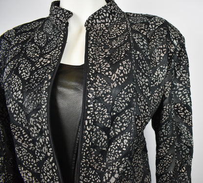 Designer Damen  Lederblazer Bluse