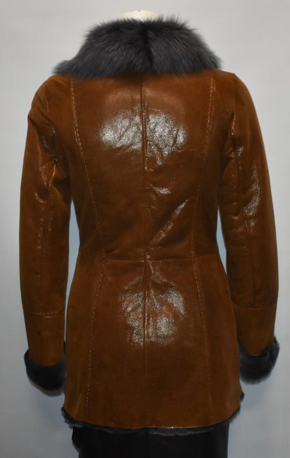 Luxus Designer Lammfelljacke mit Toskana Fell