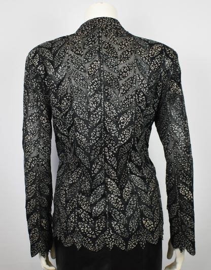 Designer Damen  Lederblazer Bluse
