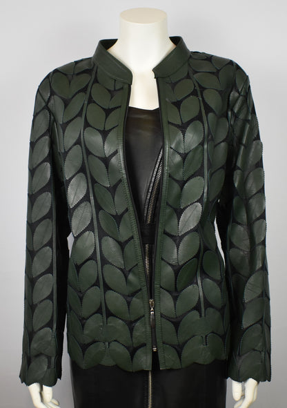 Designer Damen  Lederblazer Bluse