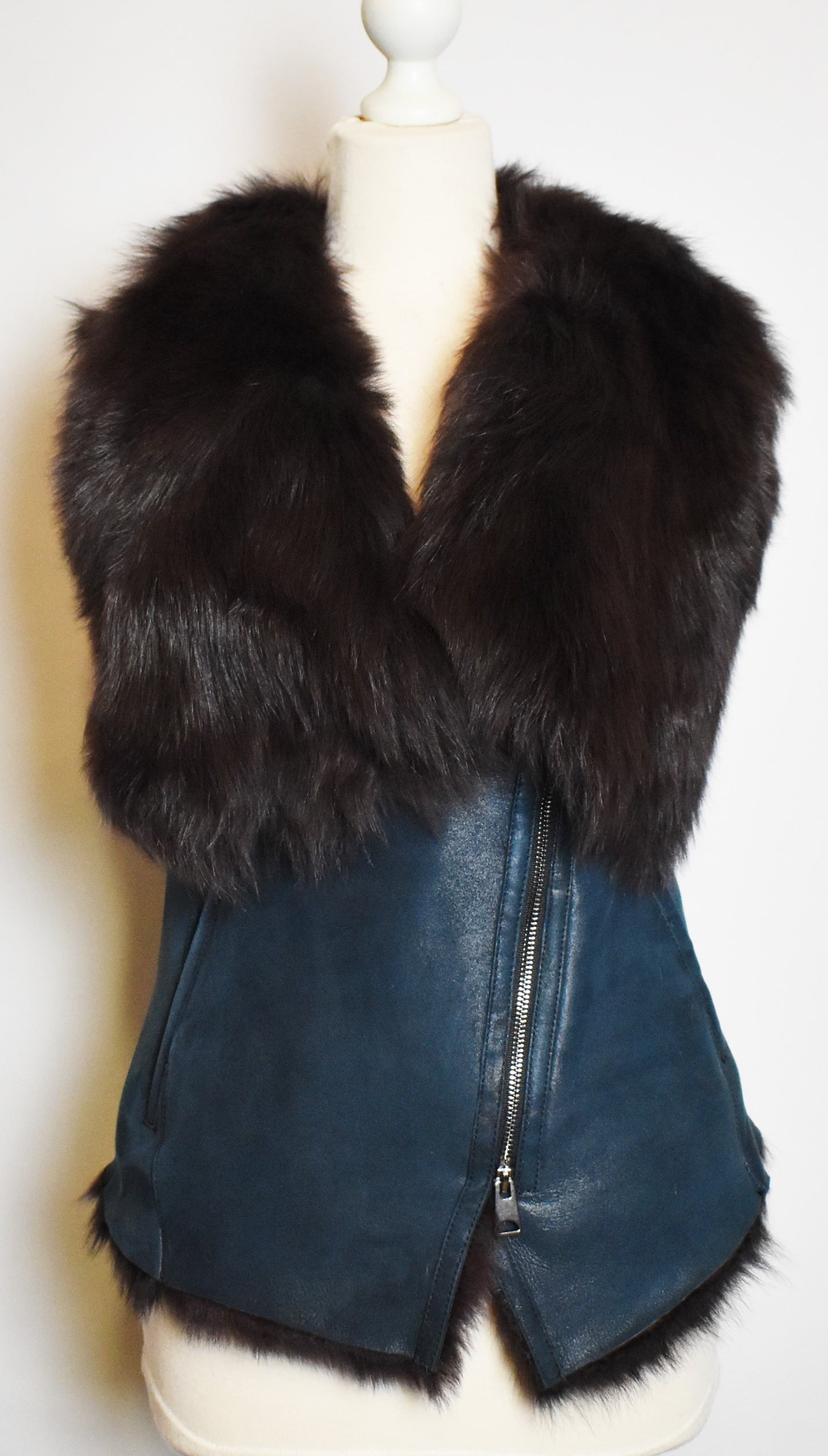 Damen Lammfellweste Winterweste mit Toskana Fell