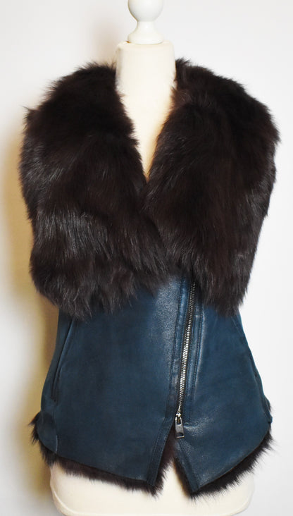 Damen Lammfellweste Winterweste mit Toskana Fell