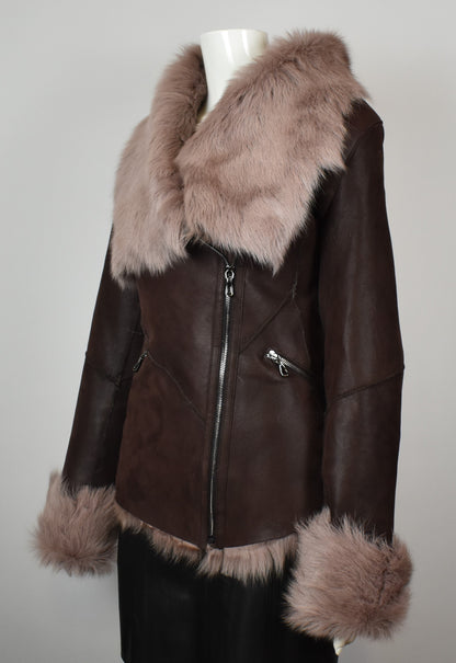 Echte Lammfelljacke mit Toskana Fell Damen