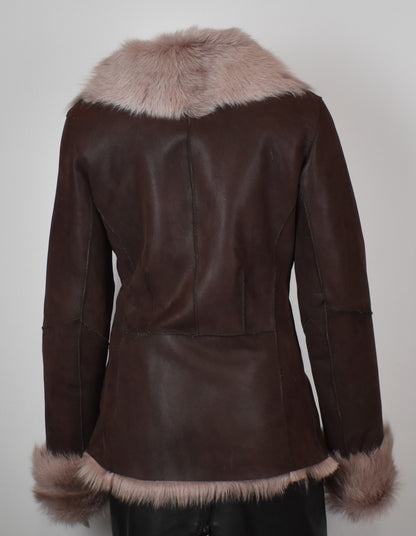 Echte Lammfelljacke mit Toskana Fell Damen