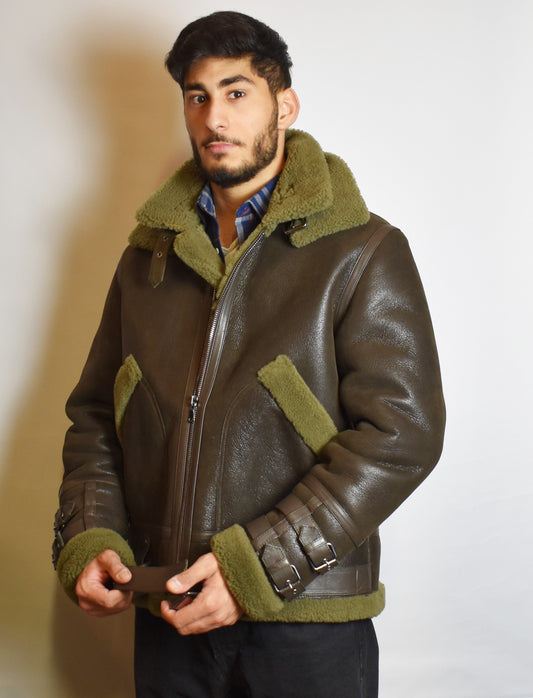 Echte Lammfelljacke Pilotenjacke Fliegerjacke