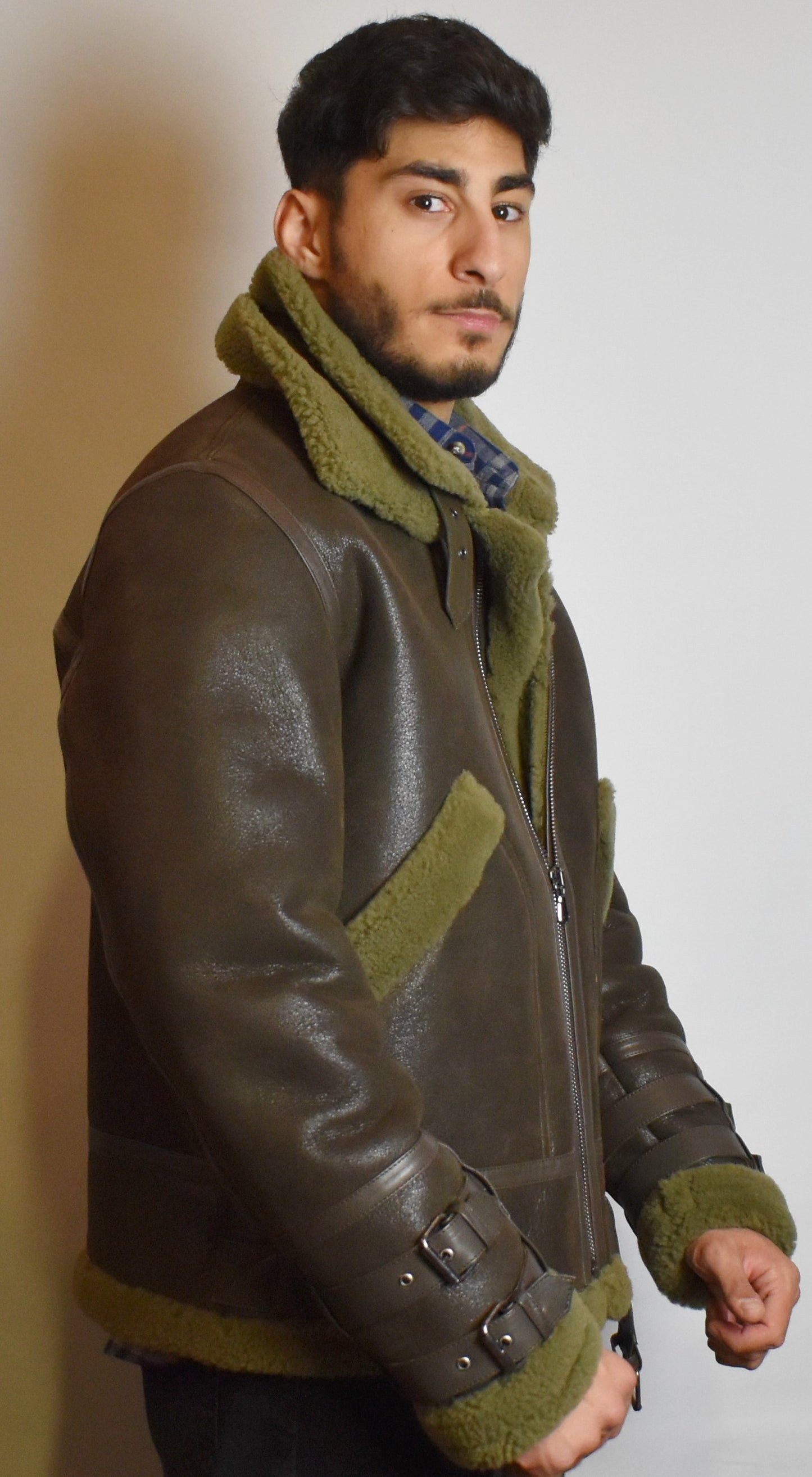 Echte Lammfelljacke Pilotenjacke Fliegerjacke