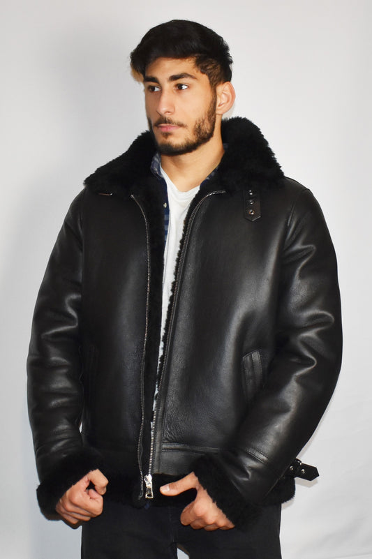 Lammfelljacke Herren Pilotenjacke/ Fliegerjacke