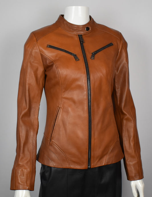 Stylische Damen Lederjacke