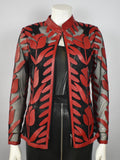 Designer Damen  Lederblazer Bluse