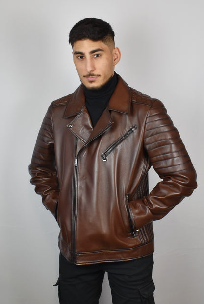 Stylische Herren  Lederjacke  Bikerjacke