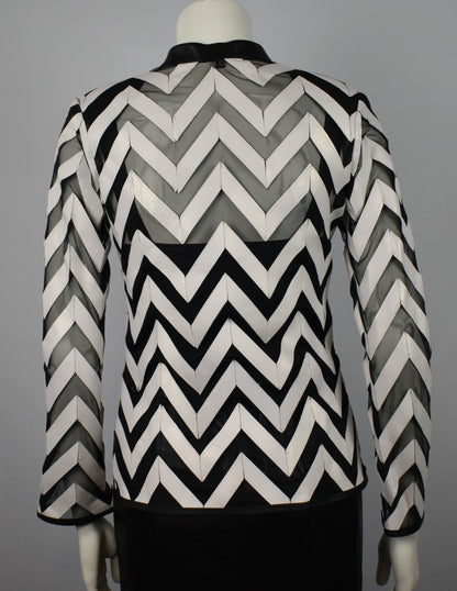 Designer Damen Lederblazer Bluse