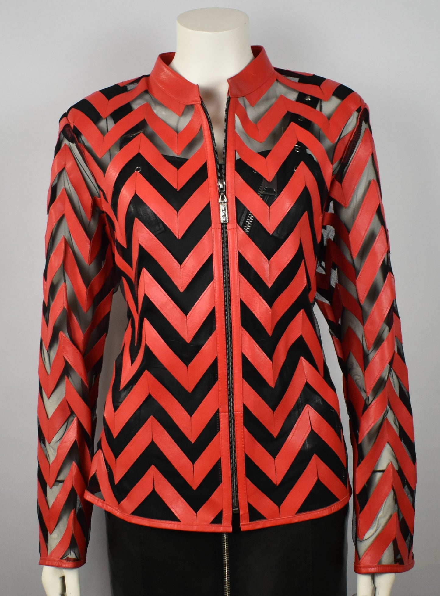 Designer Damen Lederblazer Bluse