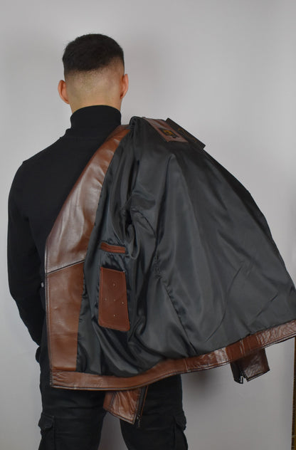 Stylische Herren  Lederjacke  Bikerjacke