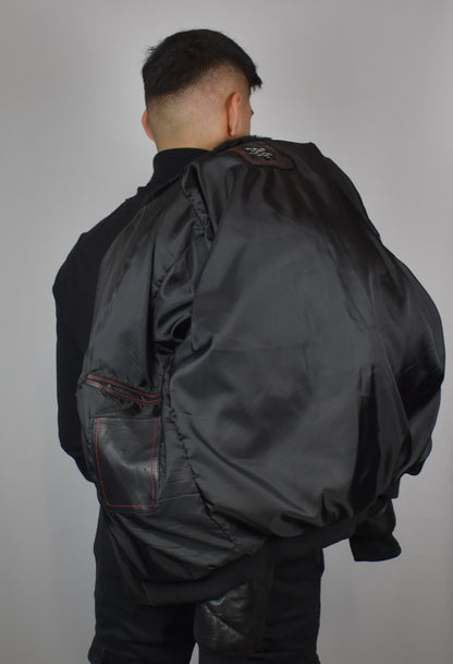 Lederjacke/ Steppjacke mit Lammfell Kragen