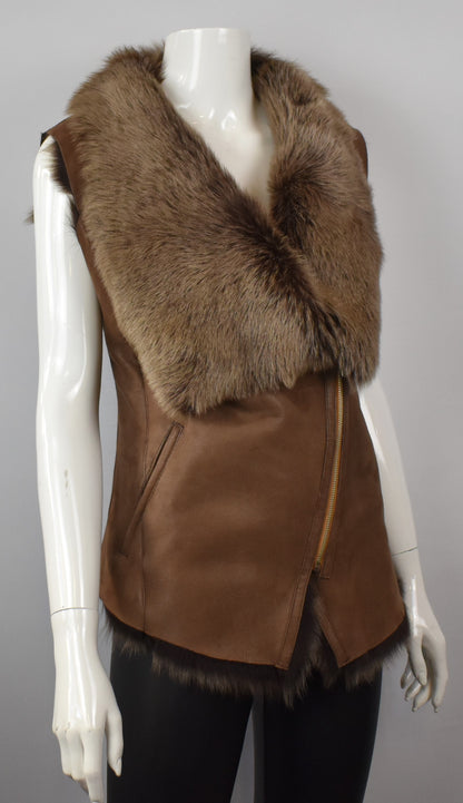 Damen Lammfellweste Winterweste mit Toskana Fell