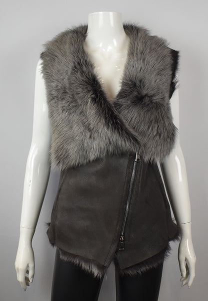 Damen Lammfellweste Winterweste mit Toskana Fell