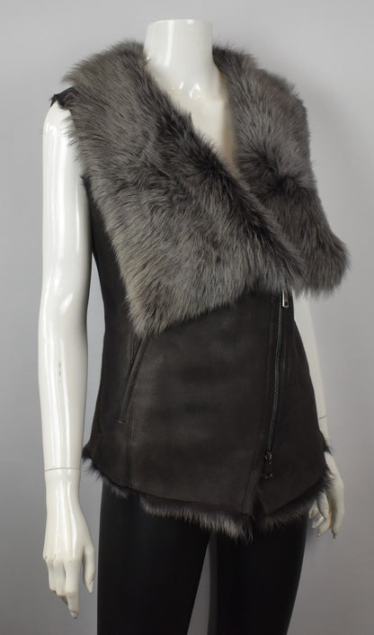 Damen Lammfellweste Winterweste mit Toskana Fell