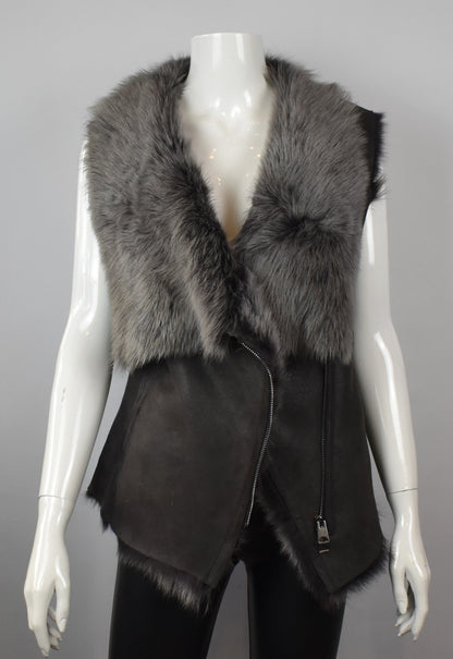 Damen Lammfellweste Winterweste mit Toskana Fell