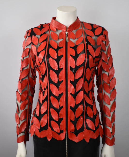 Designer Damen  Lederblazer Bluse