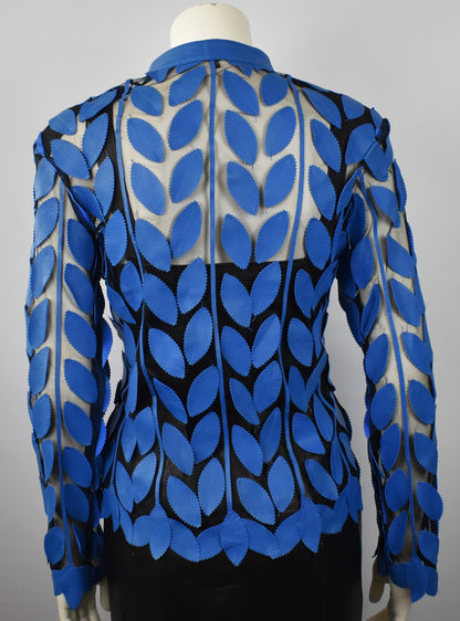 Designer Damen  Lederblazer Bluse