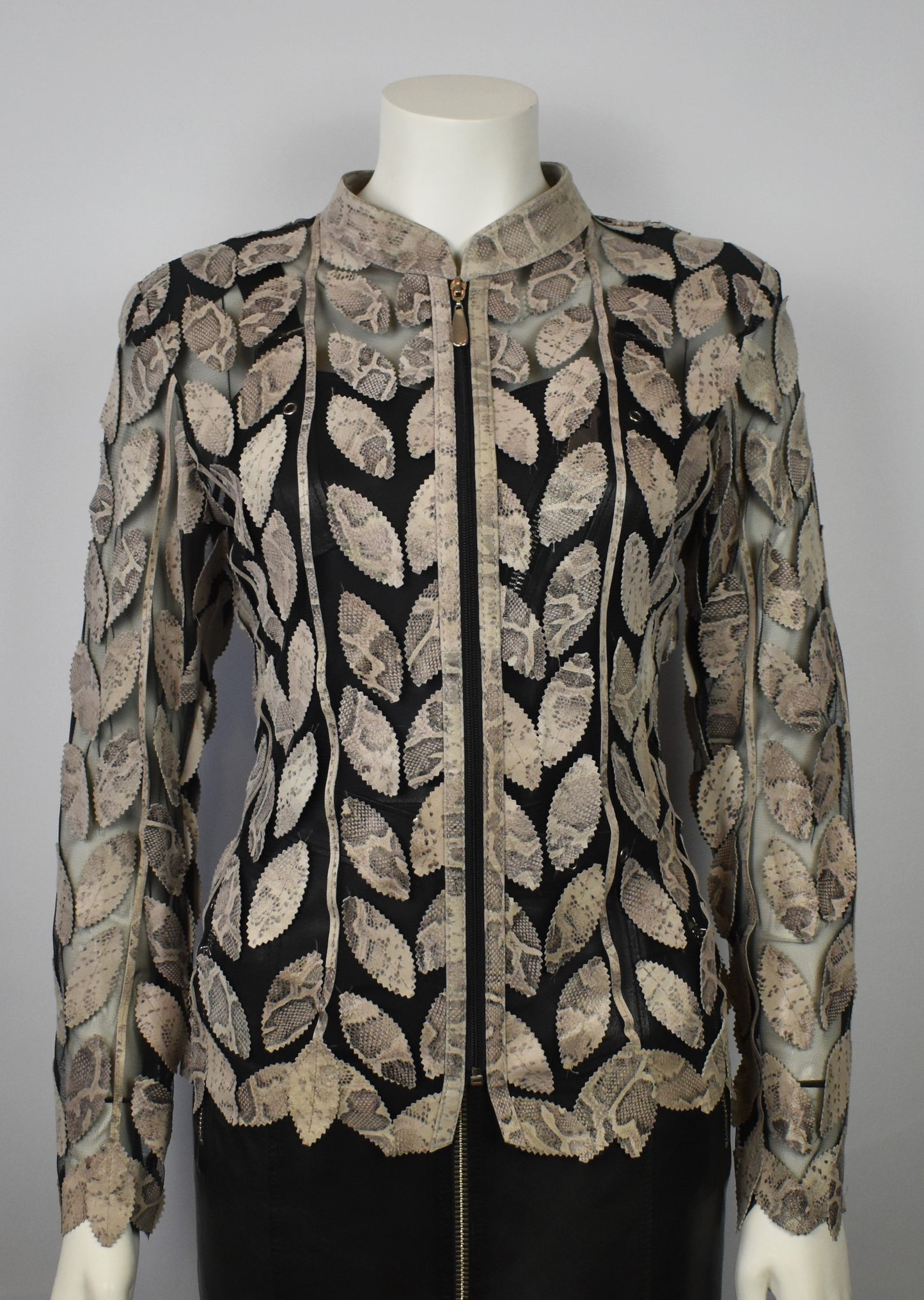 Designer Damen  Lederblazer Bluse