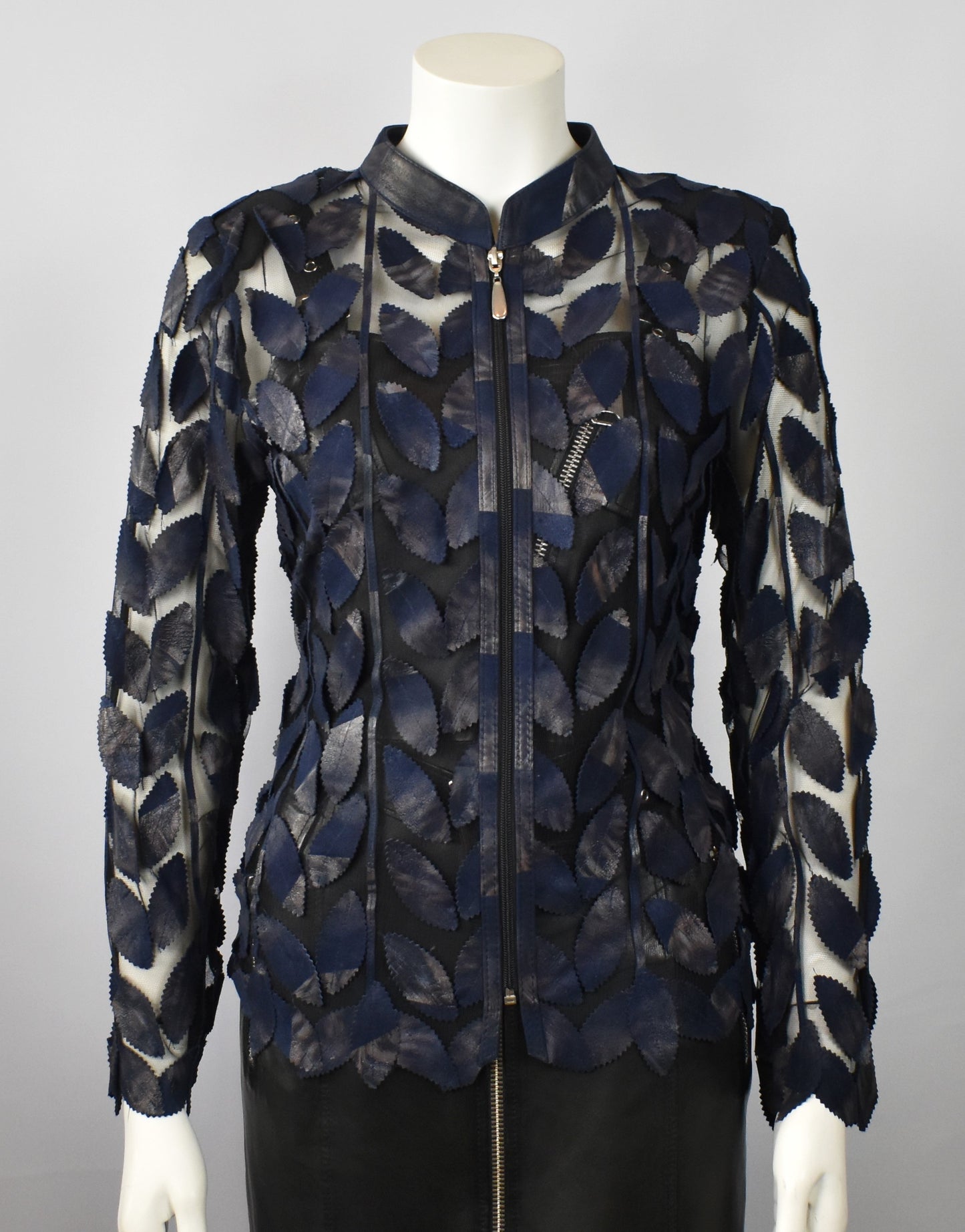 Designer Damen  Lederblazer Bluse