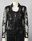 Designer Damen  Lederblazer Bluse