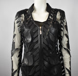 Designer Damen  Lederblazer Bluse