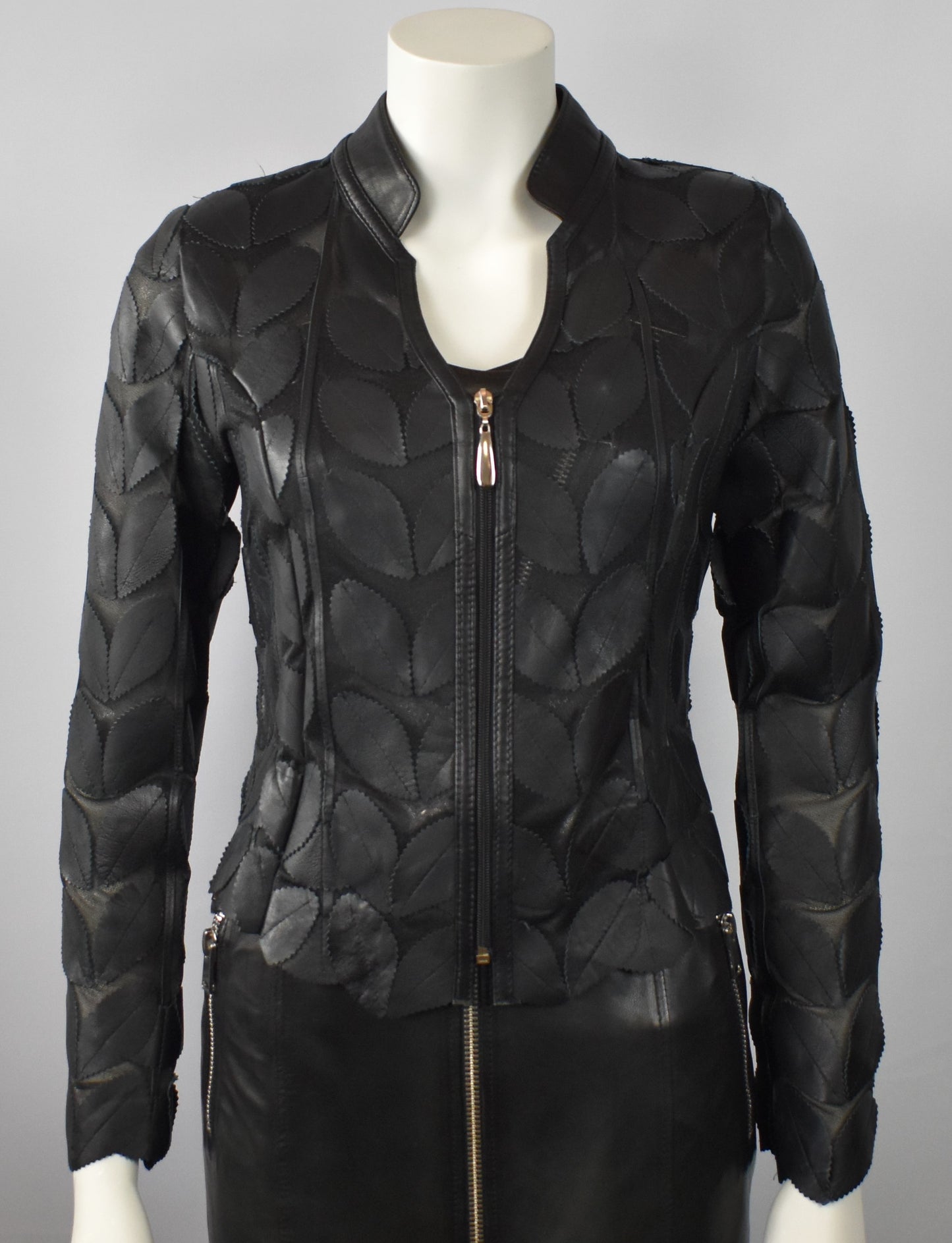 Designer Damen  Lederblazer Bluse