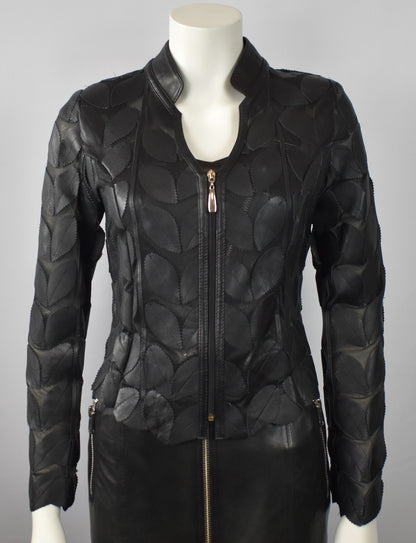 Designer Damen  Lederblazer Bluse