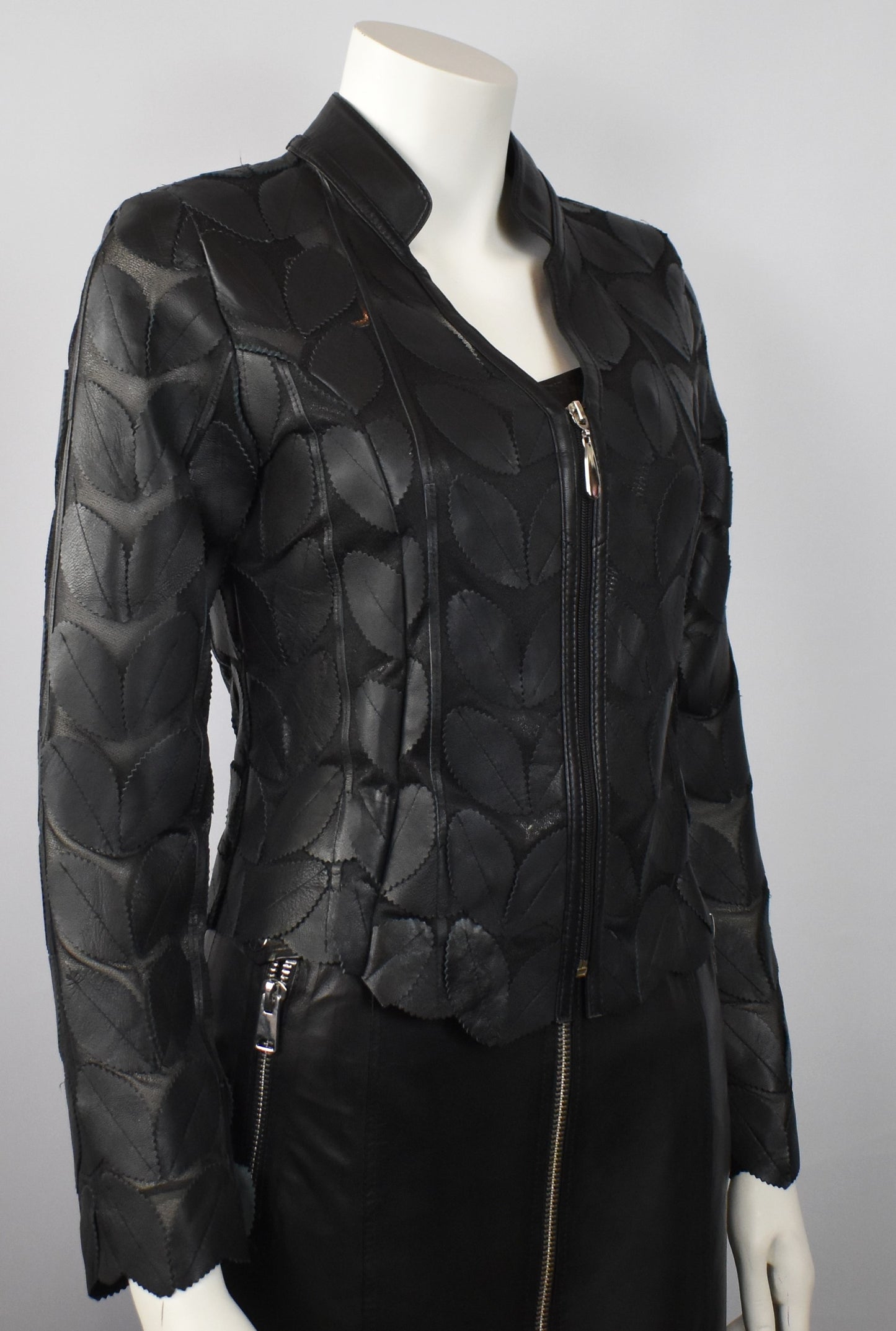 Designer Damen  Lederblazer Bluse
