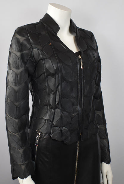 Designer Damen  Lederblazer Bluse