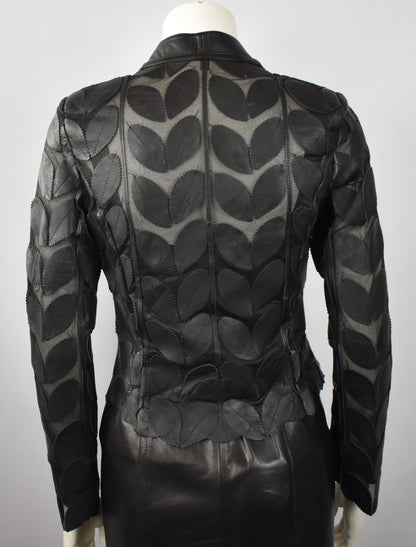 Designer Damen  Lederblazer Bluse
